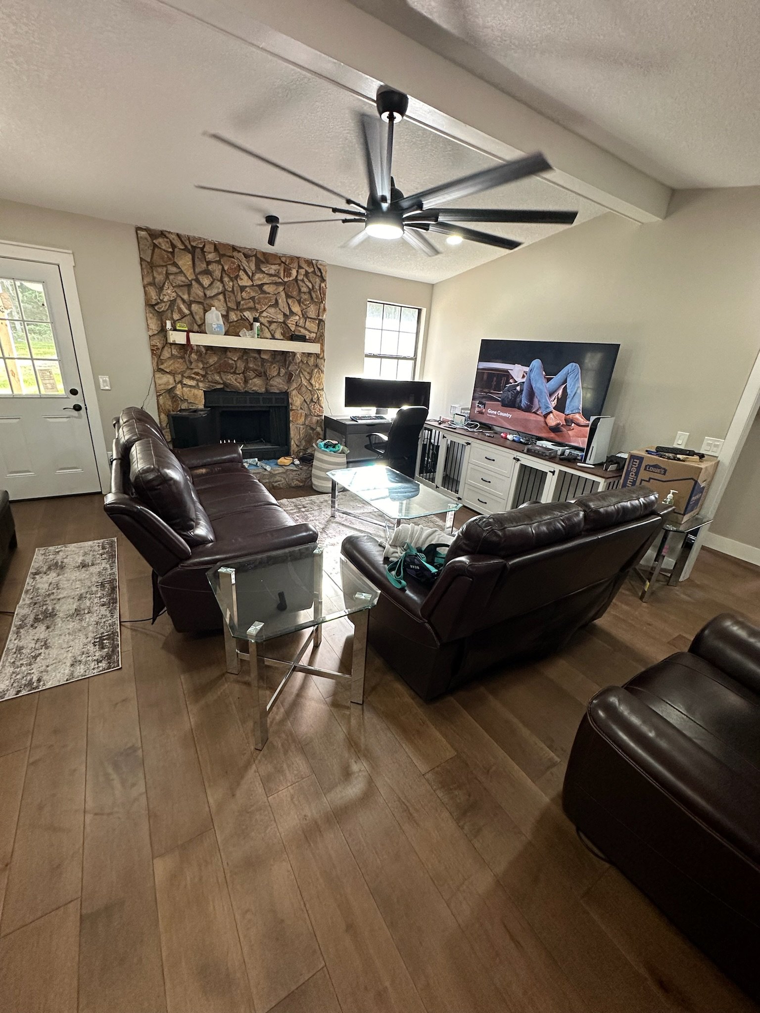 Living room after engineered wood flooring remodel in Middleburg FL
